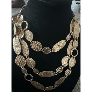 Gold Multi-Strand Textured Necklace